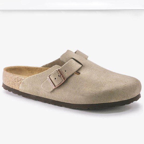 Birkenstock Other - NWT Birkenstock Boston Gray Suede Soft Footbed Sandals